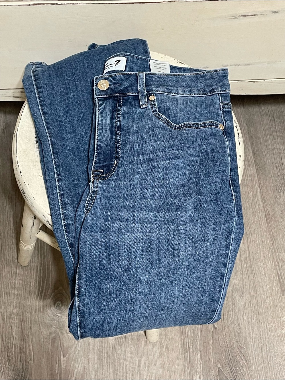 Seven7 Straightt Leg Jeans in Blue Denim